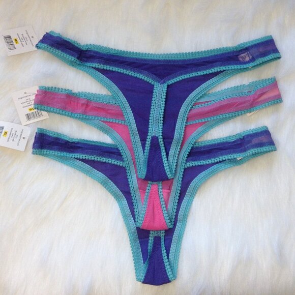 (Bundle of 3) On Gossamer Mesh Thong Panty Bundle NWT - Picture 2 of 6
